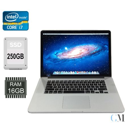 Apple MacBook Pro A1398 15´ Mid 2015 11,4 i7-4770HQ 2,2 GHz 251GB 16GB