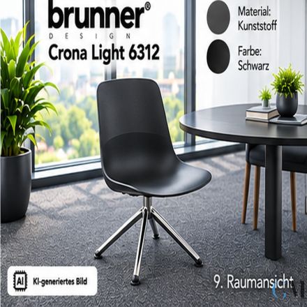 Brunner Crona Light 6312 Designstuhl Schwarz Drehstuhl Ausstellungsstück