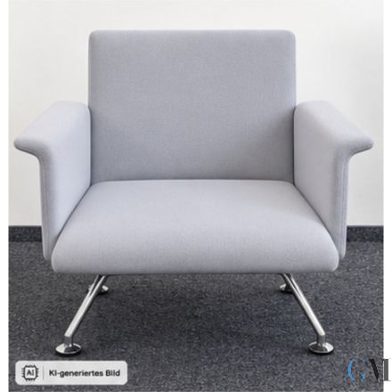 Brunner Fina Lounge 6742/AG Design-Loungesessel Hellgrau Ausstellungsstück