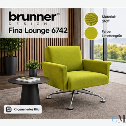 Brunner Fina Lounge 6742/AG Design-Loungesessel Limettengrün Ausstellungsstück