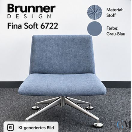 Brunner Fina Soft 6722 Design-Konferenzstuhl Grau /Blau