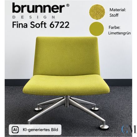 Brunner Fina Soft 6722 Designstuhl Konferenzsessel Stoff Limettengrün Ausstellungsstück