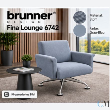 Brunner Fina Lounge 6742/AG Design-Loungesessel Hellgrau Ausstellungsstück