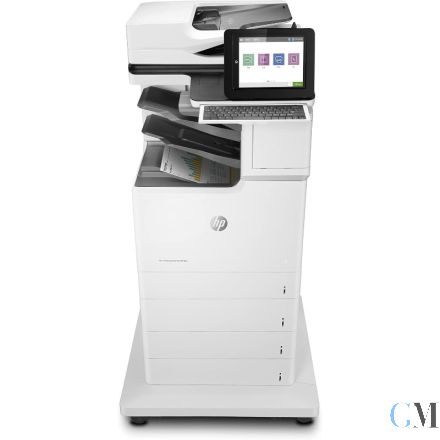 HP Color LaserJet Enterprise Flow MFP M681z Multifunktionsdrucker refurbished J8A13A DIN A4 Farb MFP mit Dual Scan auf Zusatzpapierfach auf Rollen 3x 500 x A4 mit gebrauchtem Tonersatz