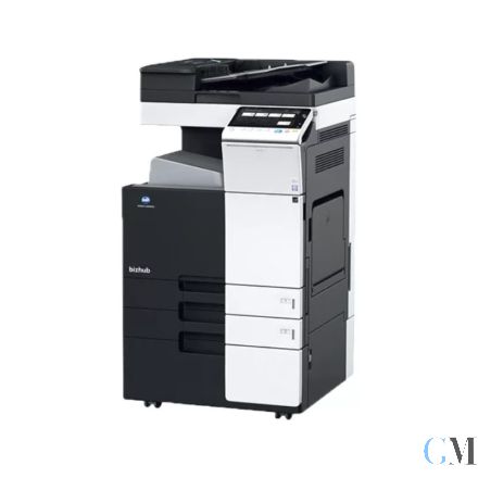 Konica Minolta bizhub C224e Farbkopierer refurbished auf Unterschrank DK510 ADF DF624 mit Faxkarte FK511 mit gebrauchtem Tonersatz und Trommelsatz