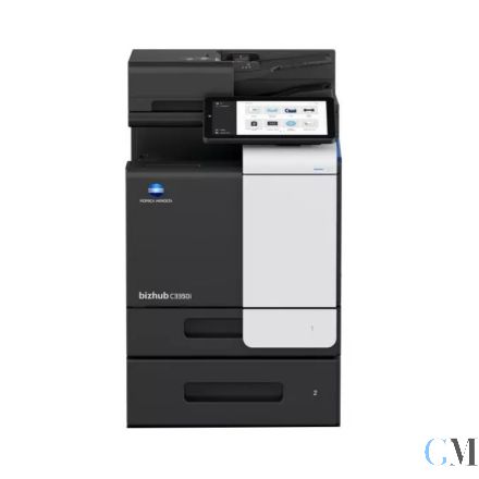 Konica Minolta bizhub C3350i Farb- Multifunktionsgerät refurbished mit Zusatzpapierfach PF-P20 mit 8.816 gedruckten Seiten Toner B: 18% C: 36% M: 28% Y: 94% Trommel B: 100% C: 80%M: 86% Y: 100% Wartungskit 100% Transferband 80%