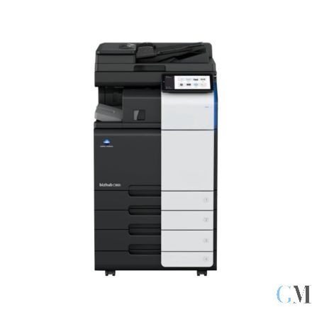 Konica Minolta bizhub C360i Farbkopierer refurbished mit DF-632 auf PC-216 mit Finisher FS-533 mit TWT-506 Working Table