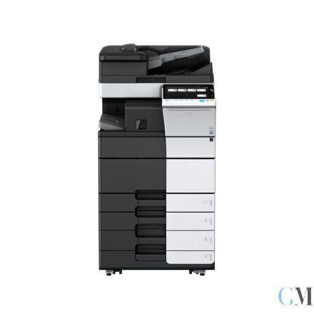 Konica Minolta bizhub C458 Farbkopierer refurbished auf Papierfach PC-215 mit Interner Finisher FS-533 nur Tacker