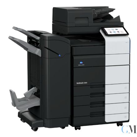 KONICA MINOLTA Bizhub C550i DIN A3 Farbkopierer refurbished auf Papierfach PC-216 mit ADF Dualscan mit Finisher FS-539SD Booklet mit Tacker und Locher 