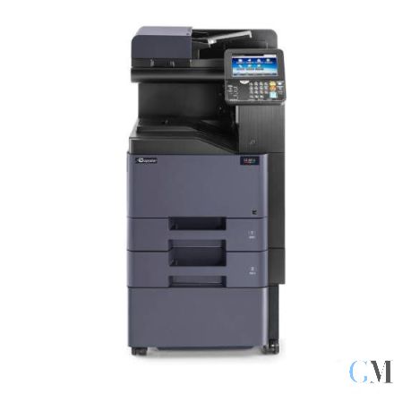 Kyocera TASKalfa 308ci Multifunktionsgerät refurbished auf CB-5120H Metallunterschrank Hoch mit PF-5120 mit gebrauchtem Tonersatz