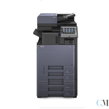 Kyocera TASKalfa 3253ci Kopierer refurbished auf Papierfach PF-7100 ADF Einheit DP-7100 mit Finisher DF-7100 mit 52.236 gedruckten Seiten Toner B: 73% C: 35% M: 44% Y: 96%