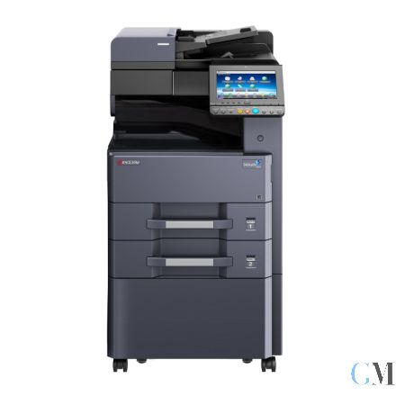 Kyocera TASKalfa 4012i Kopierer refurbished auf Unterschrank mit DP-7100 mit 55.527 Seiten gedruckt mit gebrauchtem Toner 75% 