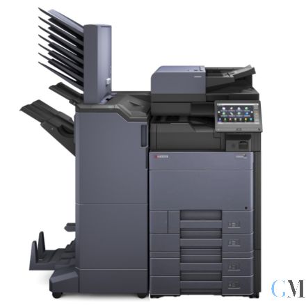 Kyocera TASKalfa 3253ci Kopierer refurbished auf Papierfach PF-7100 ADF Einheit DP-7100 mit Finisher DF-7110 Booklet Tacker Locher mit Mailbox MT-730 mit 72.941 gedruckten Seiten Toner B: 10% C: 85% M: 10% Y: 85%