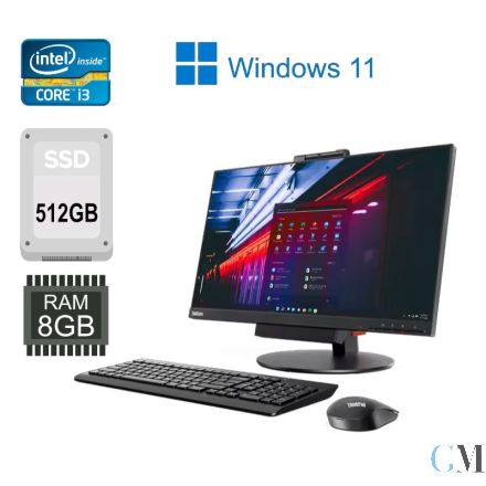 Lenovo Home Office TIO 24 G3 23.8" + M710Q Tiny i3-7100T 8 RAM 512 SSD AIO WiFi