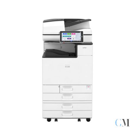 Ricoh Aficio MP C2003 DIN A3 Farbkopierer refurbished mit Papierfach auf Rollen mit 58.485 gedruckten Seiten mit gebrauchtem Tonersatz B: 61% C: 21% M: 61% Y: 61%