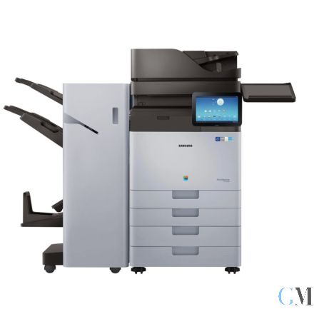 Samsung MultiXpress X7400GX DIN A3 Farbkopierer refurbished auf Papierfach A3 SL-PFP501D 2 x 520 mit ADF Dualscan mit Finisher SL-FIN701B