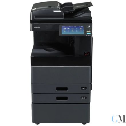 Toshiba E-Studio 2508AC Kopierer refurbished mit ADF MR 3031 auf Unterschrank MY1048B mit gebrauchtem Toner defekter Fuser