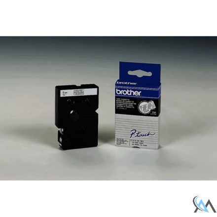 Original Brother TC-195 DirectLabel weiss auf Transparent 9mm x 7,7m