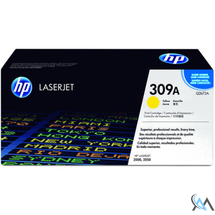 Original HP Q2672A/309A Tonerkartusche gelb, 4.000 Seiten/5%