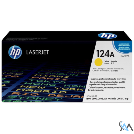 Original HP Q6002A/124A Tonerkartusche gelb, 2.000 Seiten/5%