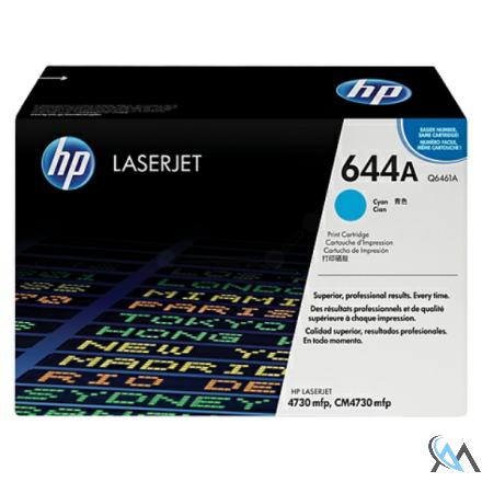 Original HP Q6461A/644A Tonerkartusche cyan, 12.000 Seiten/5%