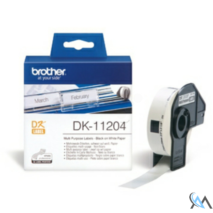 Original Brother DK-11204 DirectLabel Etiketten 17mm x 54mm 400