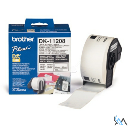 Original Brother DK-11208 DirectLabel Etiketten 38mm x 90mm 400