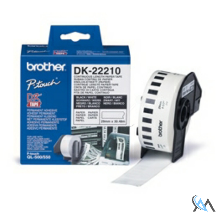 Original Brother DK-22210 DirectLabel Etiketten weiss 29mm x 30,48m