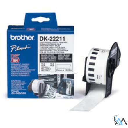 Original Brother DK-22211 DirectLabel Etiketten weiss Film 29mm x 15,24m