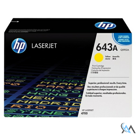 Original HP Q5952A/643A Tonerkartusche gelb, 10.000 Seiten/5%