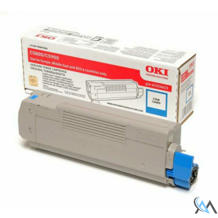 Original OKI 43324423 Toner cyan, 5.000 Seiten/5%