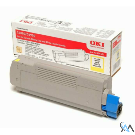 Original OKI 43324421 Toner gelb, 5.000 Seiten/5%