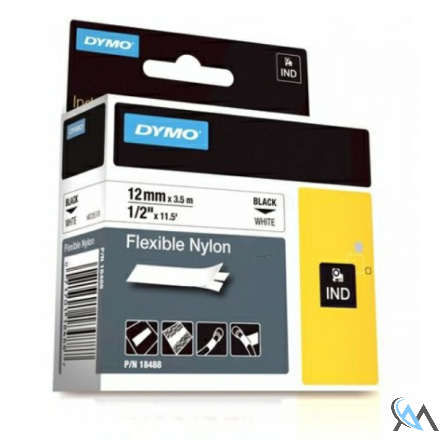 Original Dymo 18758/S0718100 Farbband Nylonband schwarz auf weiss 12mm x 3.5m