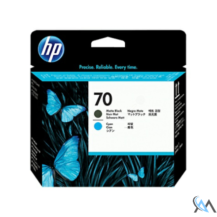 Original HP C9404A/70 Druckkopf schwarz matt + cyan 130ml