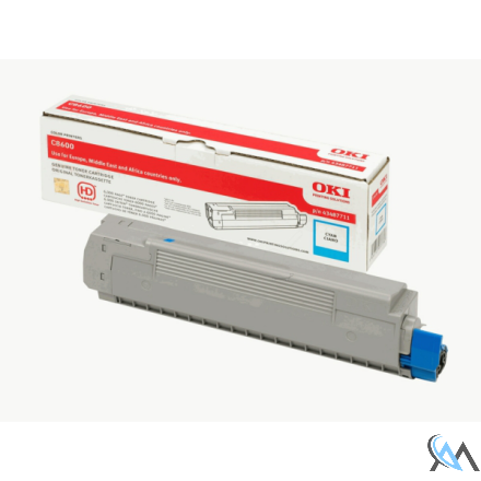 Original OKI 43487711 Toner cyan, 6.000 Seiten ISO/IEC 19752