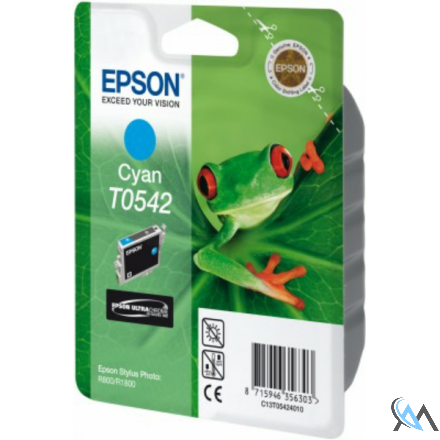 Original Epson C13T05424010/T0542 Tintenpatrone cyan, 400 Seiten ISO/IEC 24711 13ml