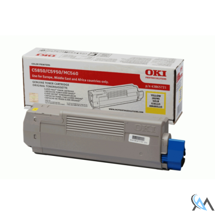 Original OKI 43865721 Toner gelb, 6.000 Seiten/5%