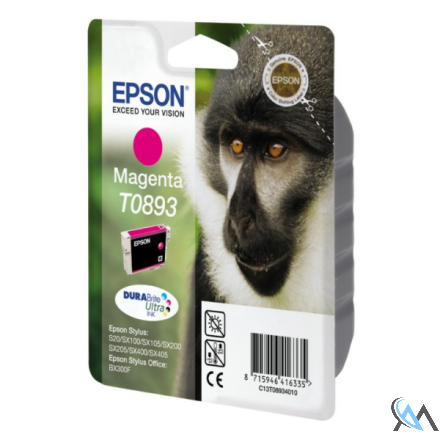 Original Epson C13T08934011/T0893 Tintenpatrone magenta, 135 Seiten ISO/IEC 24711 3.5ml