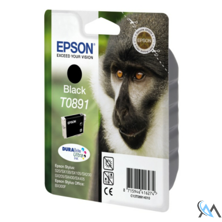 Original Epson C13T08914011/T0891 Tintenpatrone schwarz, 170 Seiten ISO/IEC 24711 5.8ml