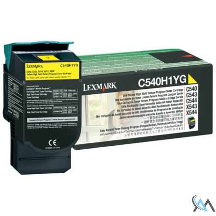 Original Lexmark C540H1YG Toner gelb return program, 2.000 Seiten ISO/IEC 19798