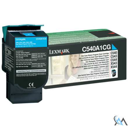 Original Lexmark C540A1CG Toner cyan return program, 1.000 Seiten ISO/IEC 19798