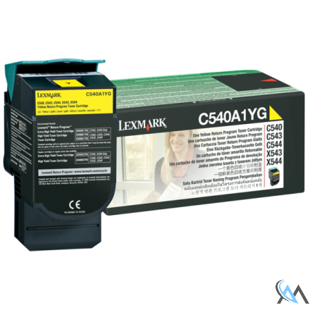 Original Lexmark C540A1YG Toner gelb return program, 1.000 Seiten ISO/IEC 19798