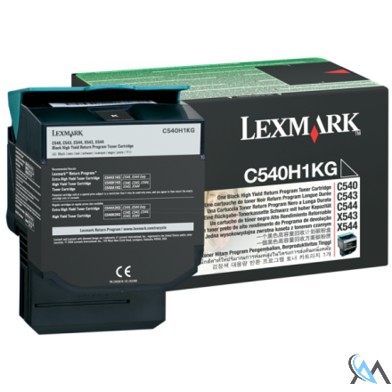 Original Lexmark C540H1KG Toner schwarz return program, 2.500 Seiten ISO/IEC 19798