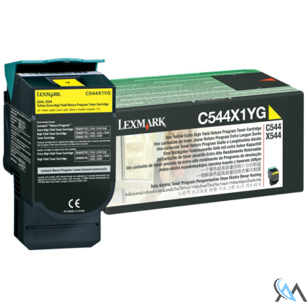 Original Lexmark C544X1YG Toner gelb extra High-Capacity return program, 4.000 Seiten ISO/IEC 19798