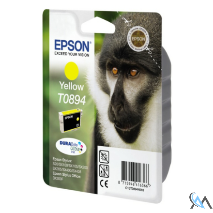 Original Epson C13T08944011/T0894 Tintenpatrone gelb, 225 Seiten ISO/IEC 24711 3.5ml