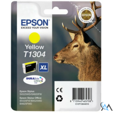 Original Epson C13T13044010/T1304 Tintenpatrone gelb XL, 1.005 Seiten 10.1ml