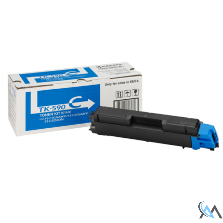 Original Kyocera 1T02KVCNL0/TK-590C Toner-Kit cyan, 5.000 Seiten ISO/IEC 19798