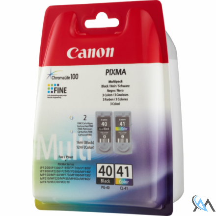 Original Canon 0615B036/PG-40+CL-41 Druckkopfpatrone Multipack schwarz + color 16ml+12ml VE=2