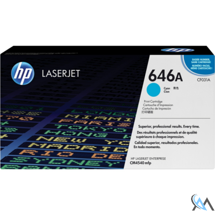 Original HP CF031A/646A Tonerkartusche cyan, 12.500 Seiten/5%