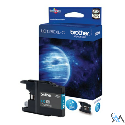 Original Brother LC-1280XLC Tintenpatrone cyan High-Capacity, 1.200 Seiten ISO/IEC 24711